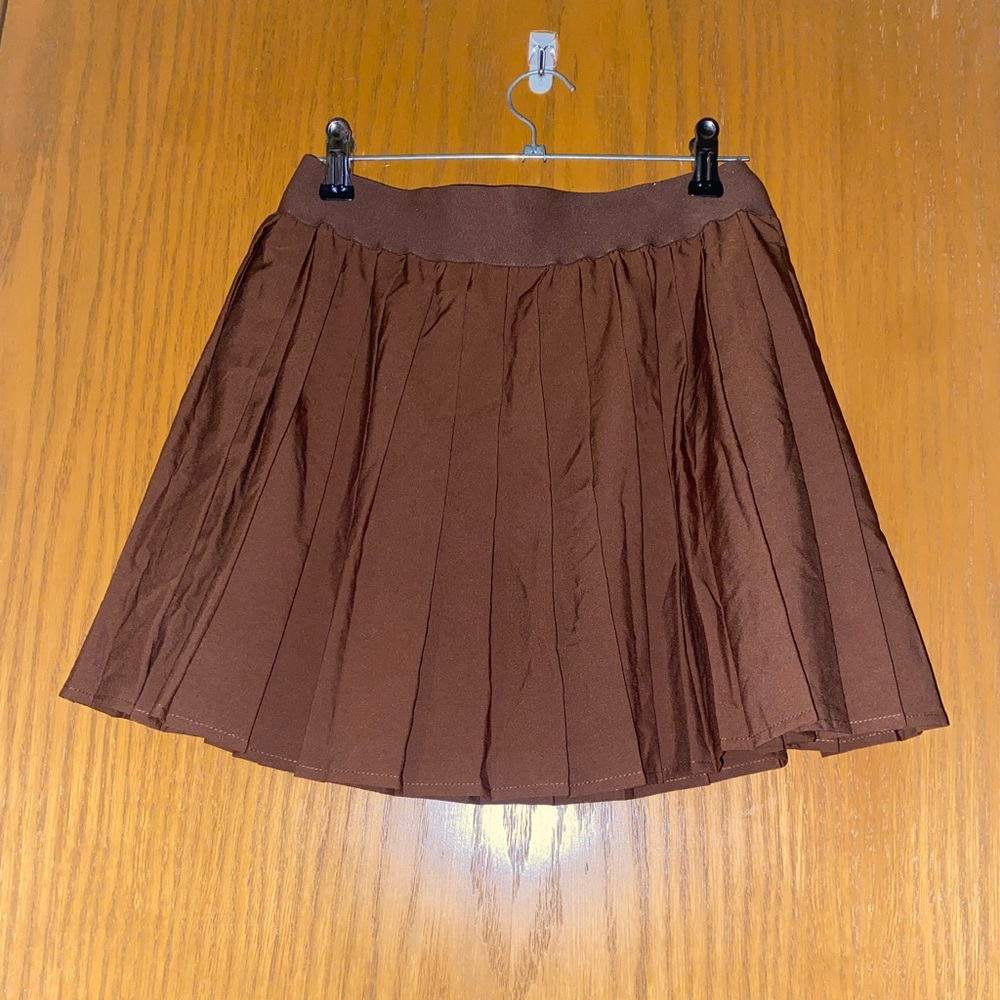 Brown tennis/school skirt:)